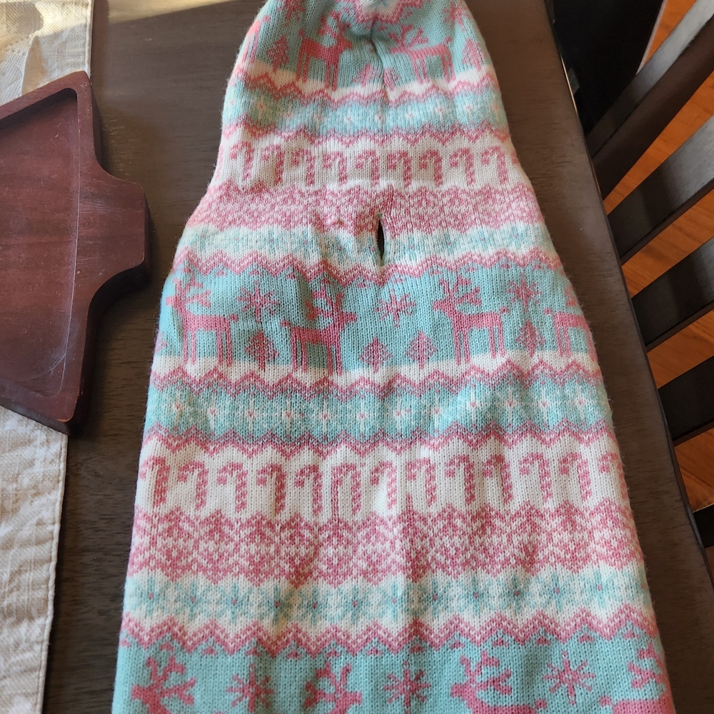 Cynthia Rowley Festive Dog Sweater - Pink and Green